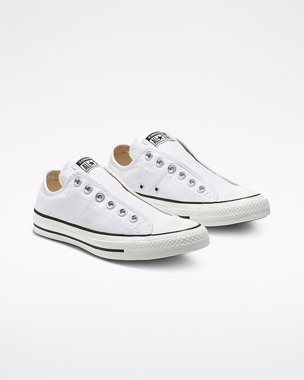 Slip On Dama Converse Chuck Taylor All Star Albi Negrii Albi | Romania-97654